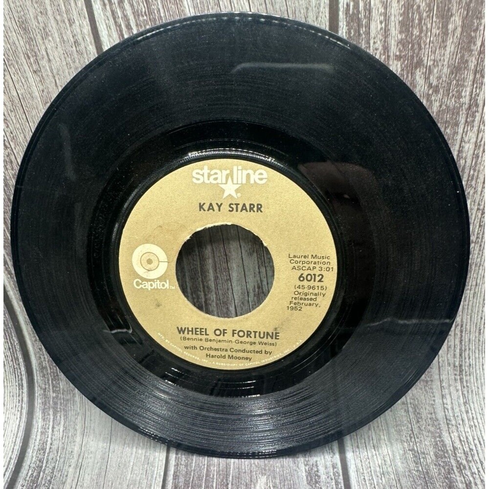 Kay Starr 45 Wheel Of Fortune Side By Side Capitol Records Single Jukebox 1950s